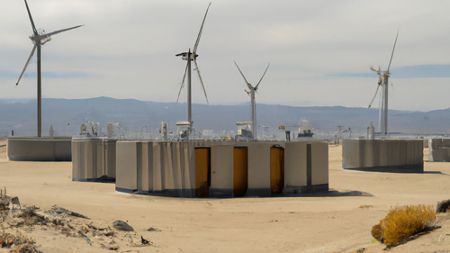 windmills and battery storage